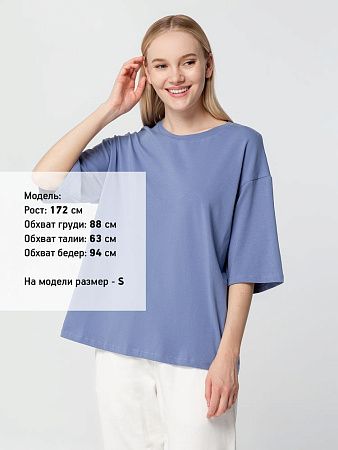 Футболка унисекс оверсайз Street Vibes, синяя (лавандовая), размер XL/2XL