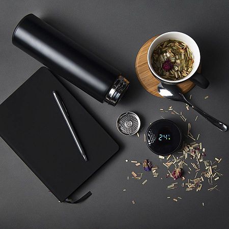 Термос THERMO с ситечком и индикатором температуры, 500 мл