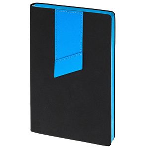 Ежедневник Bookmark, недатированный, черный с голубым