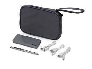 Подарочный набор с ручкой и повербанком «Nathom», цвет: серый