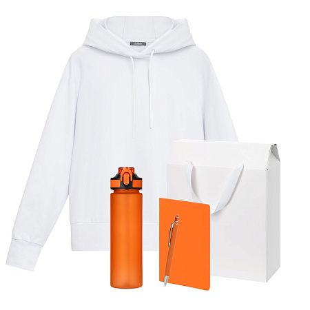 Набор с одеждой ALEX (худи, бутылка, блокнот, ручка), оранжевый, S