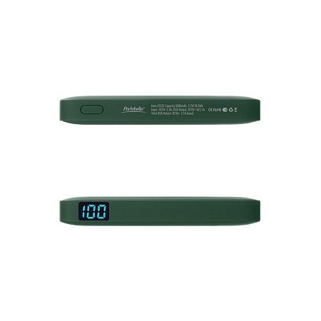 Внешний аккумулятор с подсветкой Анкор (Ancor) 5000 mAh, зеленый