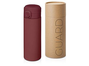 Вакуумная термокружка c кнопкой «Guard», soft-touch, 400 мл, тубус