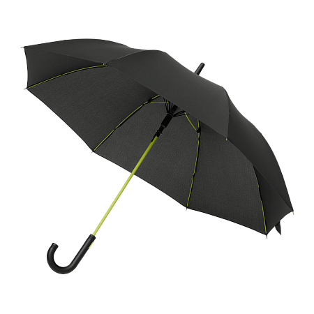 Зонт-трость Квантум (Quantum), черный/салатовый