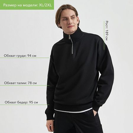 Толстовка на молнии унисекс Флоу (Flow), темно-синяя