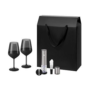 Подарочный набор Black Edition, Vintaro (2 бокала + набор для вина)