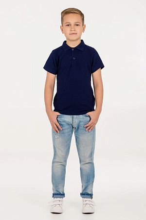 Рубашка поло детская Virma Kids, темно-синяя, размер 6 лет (106-116 см)