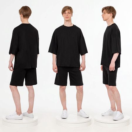 Футболка унисекс оверсайз T1, черная, размер XS/S