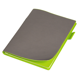 Ежедневник Flexy Verde Sivilia B5 на пружине, серо-салатовый, недатированный, в гибкой обложке