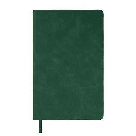 Ежедневник недатированный Muse, зеленый, А5, с декоративной коричневой полосой, блок в линейку