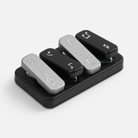 Антистресс-кликер Clacky, черный с серебристым