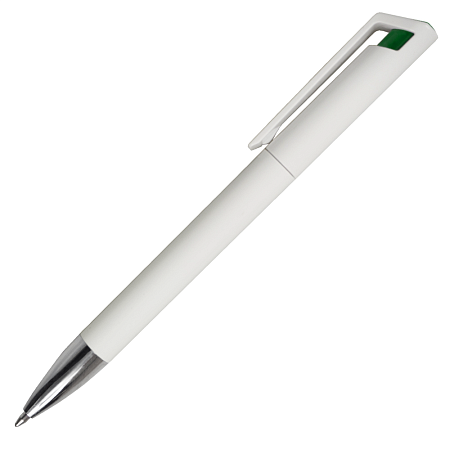 Ручка шариковая Gracia, пластиковая, молочно-белая/зеленая