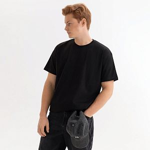 Футболка унисекс KRIS, 100% хлопок, 150 гр., черная под нанесение