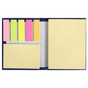 Набор цветных бумажных стикеров Stick and Smile в твердом переплете, 100 листов в блоке, размер 8*10,5*1,5 см, темно-синий