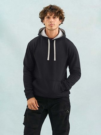 Худи унисекс Cameron, черное с серым меланжем, размер M