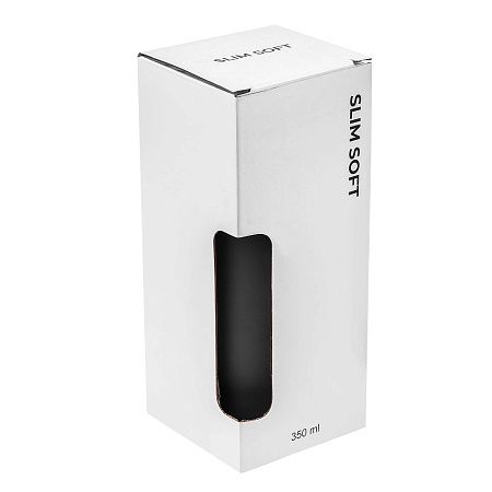 Термокружка SLIM SOFT COLOR 350мл. Черная с черной крышкой 6030.08