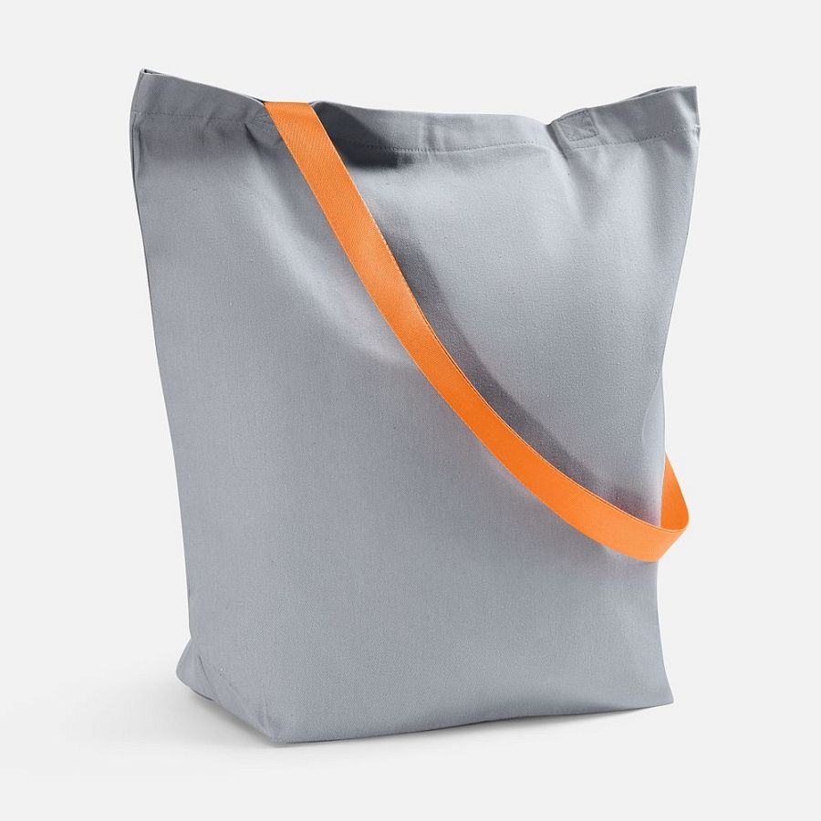 Шопер B5, серый с оранжевыми ручками