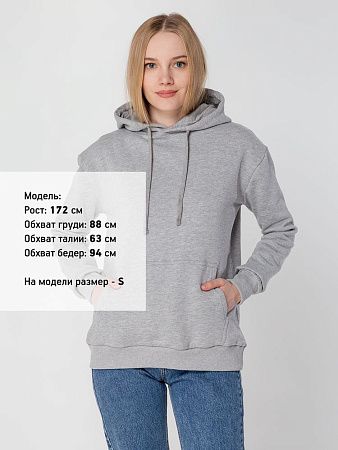 Толстовка с капюшоном Unit Kirenga Heavy, серый меланж, размер XS