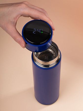 Смарт-бутылка с заменяемой батарейкой Long Therm, синяя