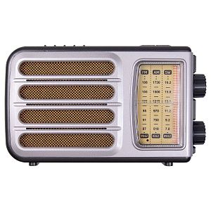 Ретро радио Heritage Melody,  Bluetooth, AM/FM/SW, LED-подсветкой, USB, TF и MP3-плеером, цвет серебристый