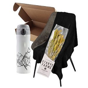 Подарочный набор "Гималаи": термокружка, плед с лентой, чай