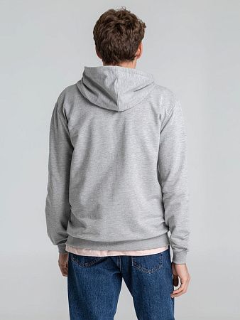 Толстовка на молнии с капюшоном Unit Siverga, серый меланж, размер S