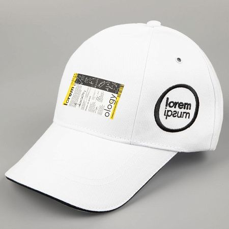 Бейсболка Canopy, белая с темно-синим кантом