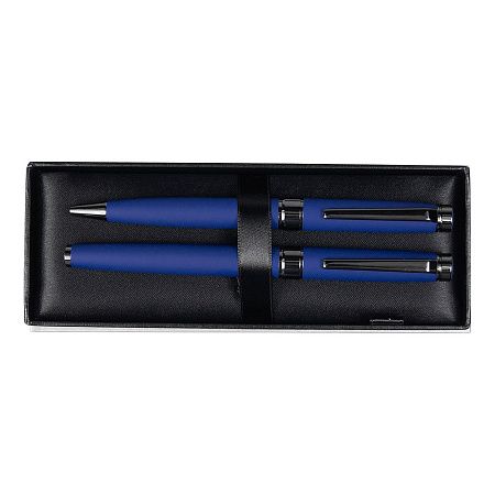 Набор ручек Diplomat Solution, синий(ручка шариковая, роллер) в подарочной коробке Emotion