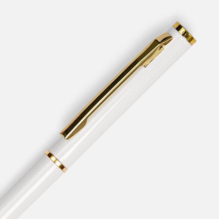 Ручка шариковая Hotel Gold, ver.2, глянцевая белая