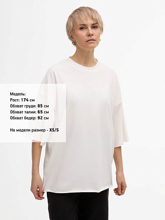 Футболка унисекс оверсайз T1, молочно-белая, размер XL/2XL