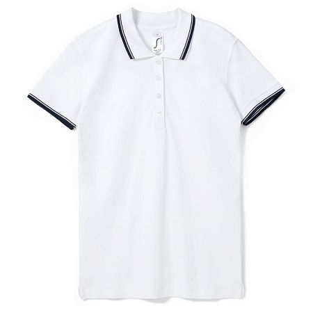 Рубашка поло женская Practice Women 270, белая с темно-синим, размер S