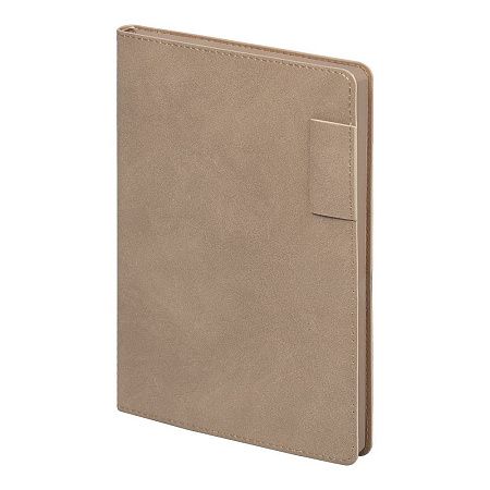 Ежедневник Flexy Tenero Suede A5, бежевый, недатированный, в гибкой обложке с петлей для ручки
