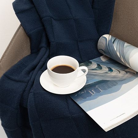 Плед Селла Софт (Cella Soft) вязаный, 160*90 см, синий