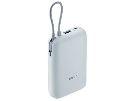 Внешний аккумулятор со встроенным кабелем Mi Power Bank (Integrated Cable), 10000 мАч, цвет: голубой
