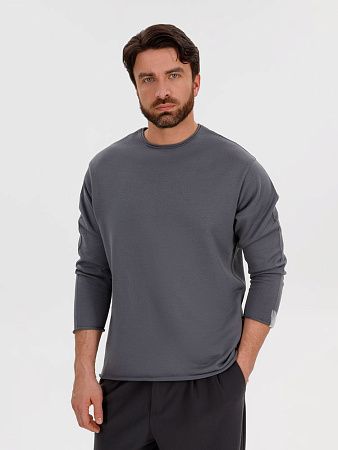 Лонгслив унисекс Siluetti Fuori, серый, размер S/M