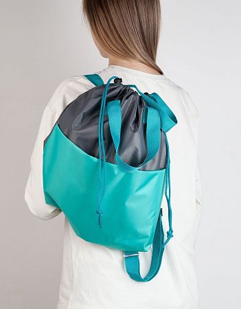Сумка-рюкзак "Carry", серый с бирюзовым