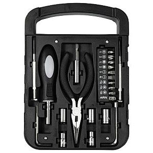 Набор инструментов Tools Unitrade, 22 инструмента, черный, в пластиковом футляре