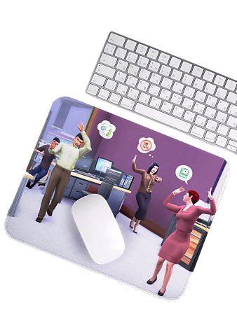 Подарочный набор "Симс офис": держатель, коврик для мыши, кейкапы, шоколад