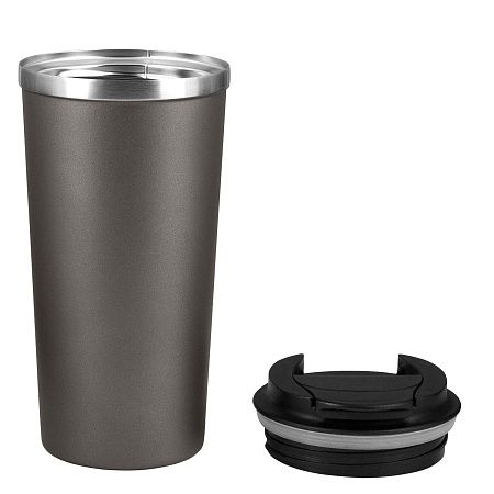 Термокружка вакуумная Palermo, серая, матовая поверхность