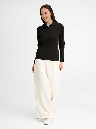 Рубашка поло женская с длинным рукавом Perfect LSL Women, черная, размер S