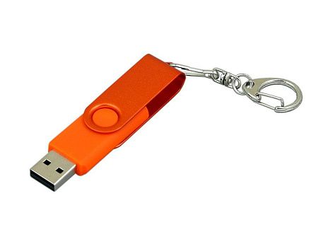 USB 3.0- флешка промо на 128 Гб с поворотным механизмом и однотонным металлическим клипом