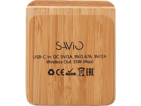 Беспроводное зарядное устройство 2-в-1 с подсветкой лого «Reedia S4», 15 Вт