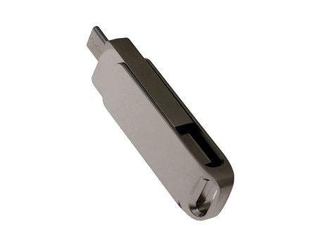USB 3.0- флешка на 32 Гб с поворотным механизмом и дополнительным разъемом Type-C