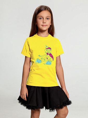 Футболка детская Roller Skates, желтая, размер 6 лет (106-116 см)