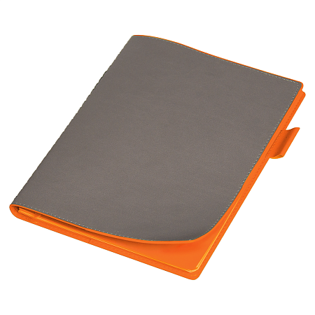 Ежедневник Flexy Verde Sivilia B5 на пружине, серо-оранжевый, недатированный, в гибкой обложке