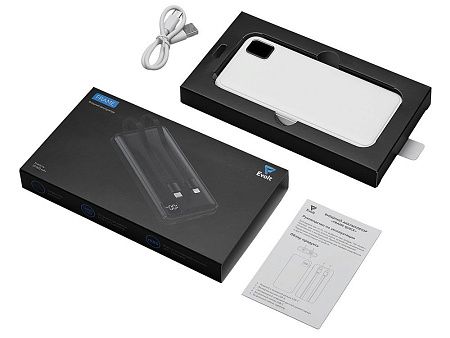 Внешний аккумулятор со встроенными кабелями «Фрэйм», 10000мач