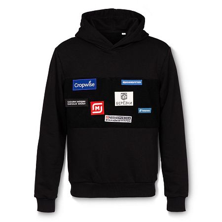 Худи унисекс Patch Catcher со вставкой из липучки, черное, размер S