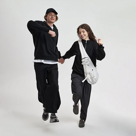 Толстовка на молнии унисекс FLOW, темно-синяя