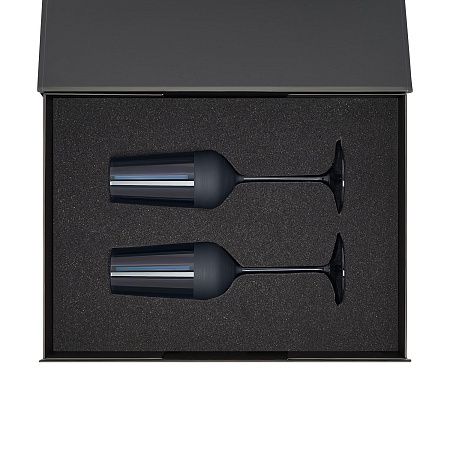 Подарочный набор 2 бокала для шампанского Sapphire в черной коробке