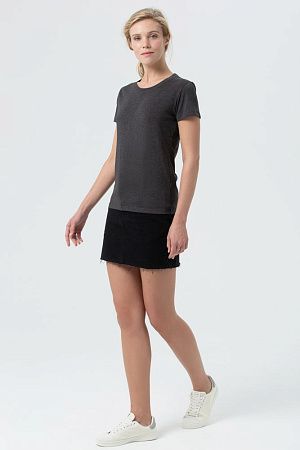 Футболка женская Regent Fit Women, черный меланж, размер S